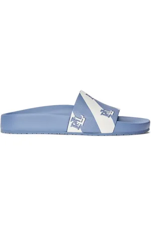 Ralph Lauren Buty, Kobieta, Niebieski, 39 EU, Klapki Logo Slides