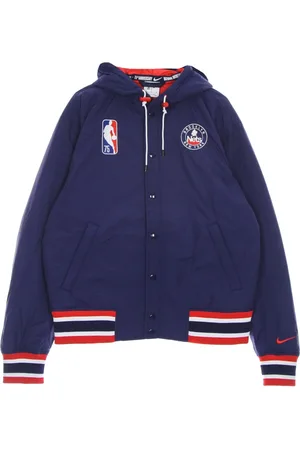 Nike Kurtki, Mężczyzna, Niebieski, L, Poliester, Kurtka bomber NBA Courtside