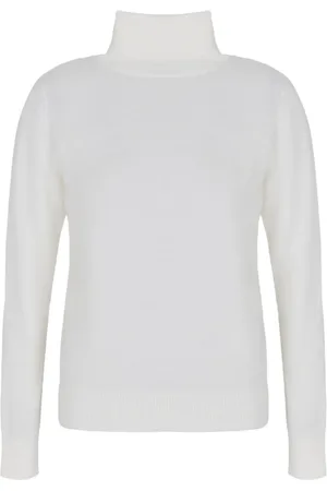 Armani Exchange Swetry, Kobieta, Biały, XS, Wełna, Biały Sweter Dolcevita z Miękkiej Wełny