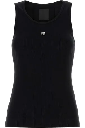 Givenchy Koszulki, Kobieta, Czarny, XS, Bawełna, Top bez Rękawów z Okrągłym Dekoltem