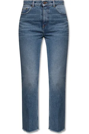 Golden Goose Jeansy, Kobieta, Niebieski, W25, Bawełna, Dżinsy High-Rise Cropped Flare