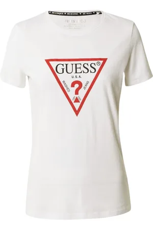 Guess Koszulki, Kobieta, Biały, S, Bawełna, Koszulka Jeansyowa