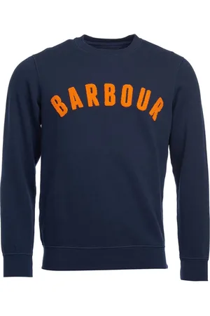 Barbour Bluzy, Mężczyzna, Niebieski, XL, Bawełna, Klasyczna bluza dresowa z logo Vintage