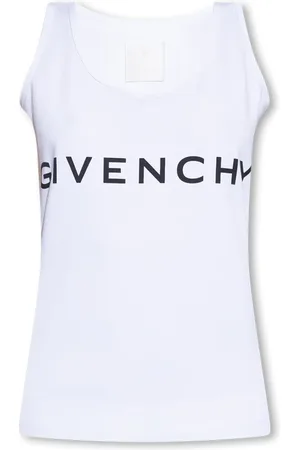 Givenchy Koszulki, Kobieta, Biały, S, Bawełna, Top bez Rękawów z Logo