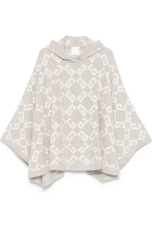 Givenchy Kurtki, Kobieta, Beżowy, S, Kaszmir, Poncho z kapturem