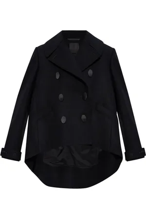 Givenchy Kurtki, Kobieta, Czarny, S, Wełna, Czarny płaszcz wełniany dwurzędowy