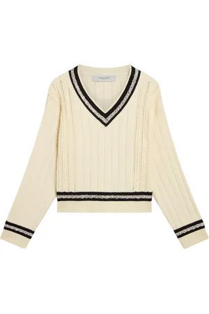 Golden Goose Swetry, Kobieta, Beżowy, M, Krótki sweter z motywem gwiazdy