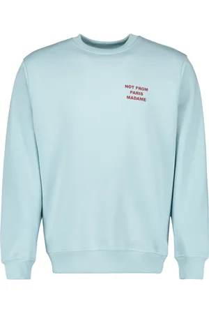 Drôle de Monsieur Bluzy, Mężczyzna, Niebieski, M, Jasny Niebieski Sweat Slogan Wiosna-Lato 2025