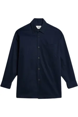Ami Koszule, Mężczyzna, Niebieski, S, Bawełna, Koszula Bawełniana Oversize
