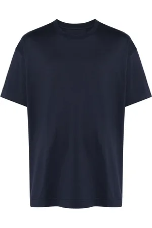 Givenchy Koszulki, Mężczyzna, Niebieski, M, Bawełna, Niebieska koszulka z jerseyu z wytłaczanym logo z okrągłym dekoltem