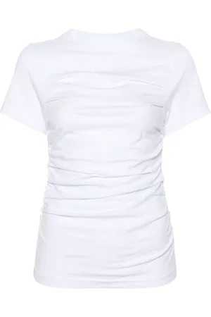 Axel Arigato Koszulki, Kobieta, Biały, XL, Bawełna, Ria Gathered T-Shirt