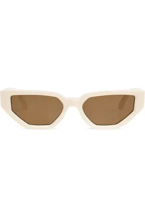 Golden Goose Akcesoria, Kobieta, Beżowy, ONE SIZE, Prostokątne okulary przeciwsłoneczne Jackie