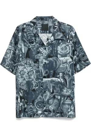 Givenchy Koszule, Mężczyzna, Wielobarwność, XL, Jedwabna koszula Hubert Objects Print