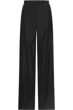 Ralph Lauren Spodnie, Kobieta, Czarny, S, Czarne welurowe spodnie palazzo