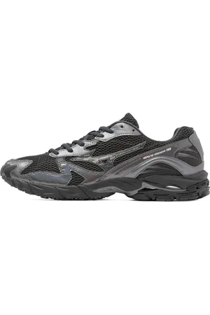 Mizuno Buty, Mężczyzna, Wielobarwność, 41 1/2 EU, Czarne Sneakersy z Srebrnymi Akcentami