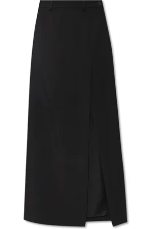 Balenciaga Spódnice, Kobieta, Czarny, S, Wełna, Wełniana spódnica maxi