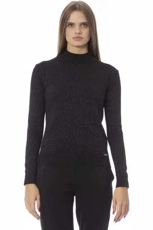 BALDININI Swetry, Kobieta, Czarny, M, Lupetto Long Sleeve Knit Top