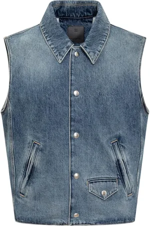 Givenchy Kurtki, Mężczyzna, Niebieski, L, Denim, Denimowa kamizelka