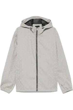Givenchy Kurtki, Mężczyzna, Szary, M, Bawełna, Wiatrówka z monogramem