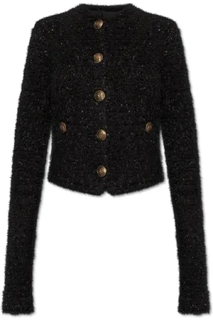 Balenciaga Kurtki, Kobieta, Czarny, M, Tweed, Żakiet Tweedowy