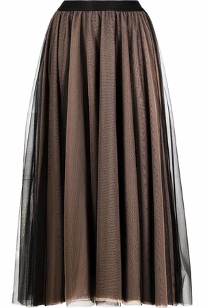 BLANCA Spódnice, Kobieta, brązowy, M, Brązowa Elegancka Spódnica Damska