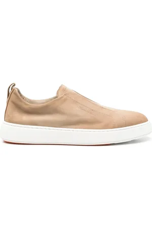 santoni Buty, Mężczyzna, Beżowy, 43 1/2 EU, Suede Laceless Sneakers