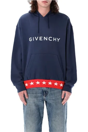 Givenchy Bluzy, Mężczyzna, Niebieski, S, Bawełna, Boxy Fit Hoodie