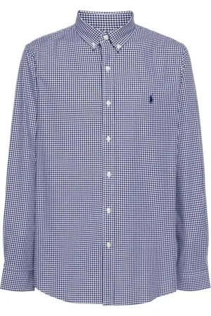 Ralph Lauren Koszule, Mężczyzna, Niebieski, S, Bawełna, Granatowa koszula w kratę gingham