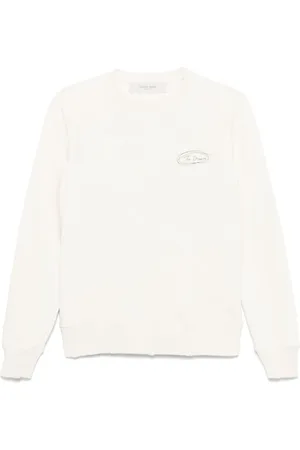 Golden Goose Bluzy, Kobieta, Beżowy, L, Bawełna, Bluza Crew Neck z nadrukiem liter