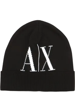 Armani Exchange Akcesoria, Kobieta, Czarny, ONE SIZE, Wełna, Sportowa czapka z wełny
