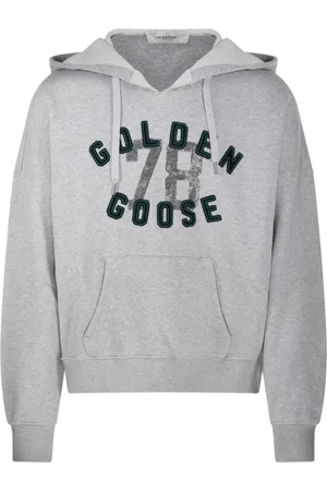 Golden Goose Bluzy, Mężczyzna, Szary, M, Bawełna, Bluza z kapturem Vintage Ribbed