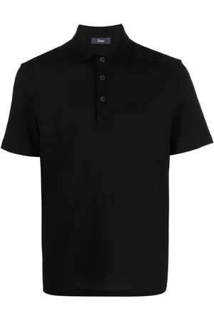 HERNO Koszulki, Mężczyzna, Czarny, M, Bawełna, Koszulka Polo
