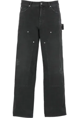 Golden Goose Jeansy, Mężczyzna, Czarny, S, Bawełna, Czarne bawełniane jeansy z logo gwiazdy