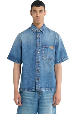 haikure Koszule, Mężczyzna, Niebieski, L, Denim, Stylowe jeansy denimowe