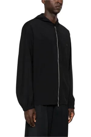 Givenchy Kurtki, Mężczyzna, Czarny, L, Wełna, Kurtka z kapturem 4G Metal
