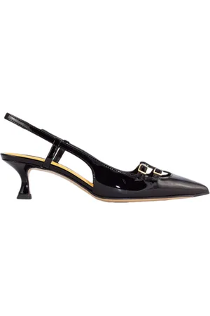 MARA BINI Buty, Kobieta, Czarny, 37 EU, Czarne Lakierowane Sandały Slingback