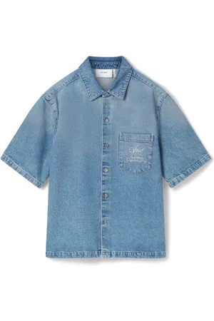 Axel Arigato Koszule, Mężczyzna, Niebieski, S, Bawełna, Shore Deni Shirt