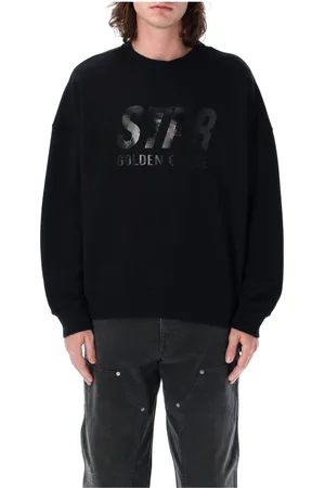 Golden Goose Bluzy, Mężczyzna, Czarny, L, Bawełna, Bluza Crew Neck z Logo Gwiazdy