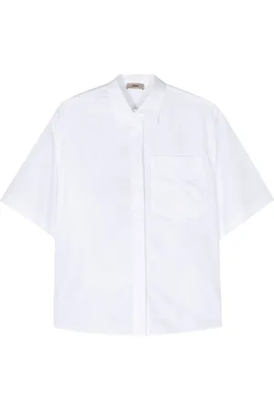 HERNO Bluzki, Kobieta, Biały, S, Bawełna, Koszula Camicia