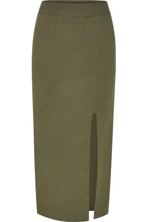 Gestuz Spódnice, Kobieta, Zielony, L, Poliester, Talli GZ HW Long Skirt