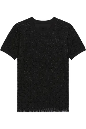 Givenchy Koszulki, Kobieta, Czarny, S, Bawełna, Czarny T-shirt z motywem Monogram 72