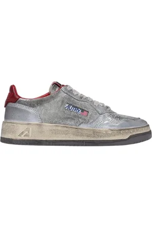 Autry Buty, Mężczyzna, Szary, 42 EU, Skóra, Sneakersy skórzane w stylu vintage