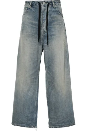 Balenciaga Jeansy, unisex, Niebieski, S, Bawełna, Dżinsy z szerokimi nogawkami w kolorze indygo