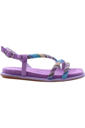 Alma en Pena Buty, Kobieta, Fioletowy, 40 EU, Skóra, Sandały płaskie Klagenfurt