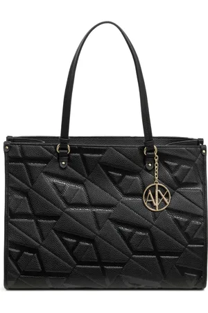 Armani Exchange Torebki, Kobieta, Czarny, ONE SIZE, Poliester, Tote Bag z logo i regulowanym paskiem