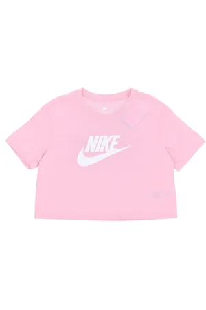 Nike Koszulki, Kobieta, Różowy, M, Bawełna, Crop Top z logo