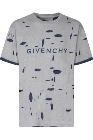 Givenchy Koszulki, Mężczyzna, Szary, S, Bawełna, Koszulka bawełniana Distressed Grey Logo