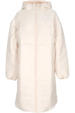 Nike Płaszcze, Kobieta, Beżowy, XS, Poliester, Długa Puchowa Kurtka Parka