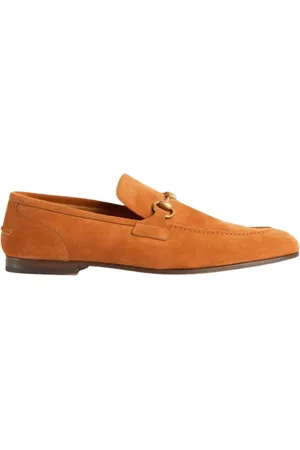 Gucci Buty, Mężczyzna, brązowy, 44 1/2 EU, Zamsz, Jordaan Zamszowe Mokasyny