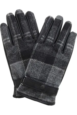 Barbour Akcesoria, Mężczyzna, Czarny, L, Wełna, Rękawiczki Newbrough Tartan